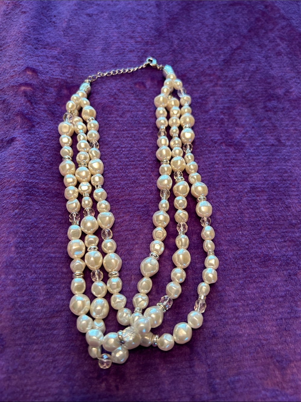 Classic Faux Pearl Multi-Strand Necklace in Ivory